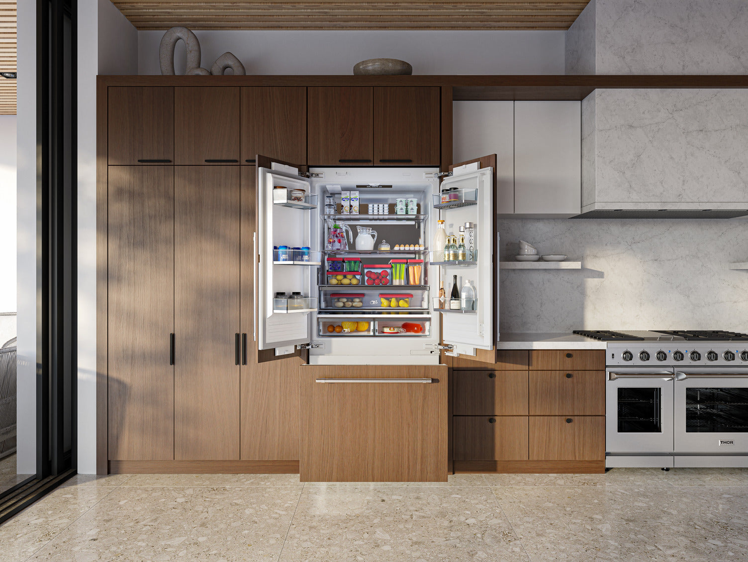 Thor Kitchen 35.75" 19.6 Cu. Ft. Panel-Ready French Door Refrigerator - XRF3619BFP