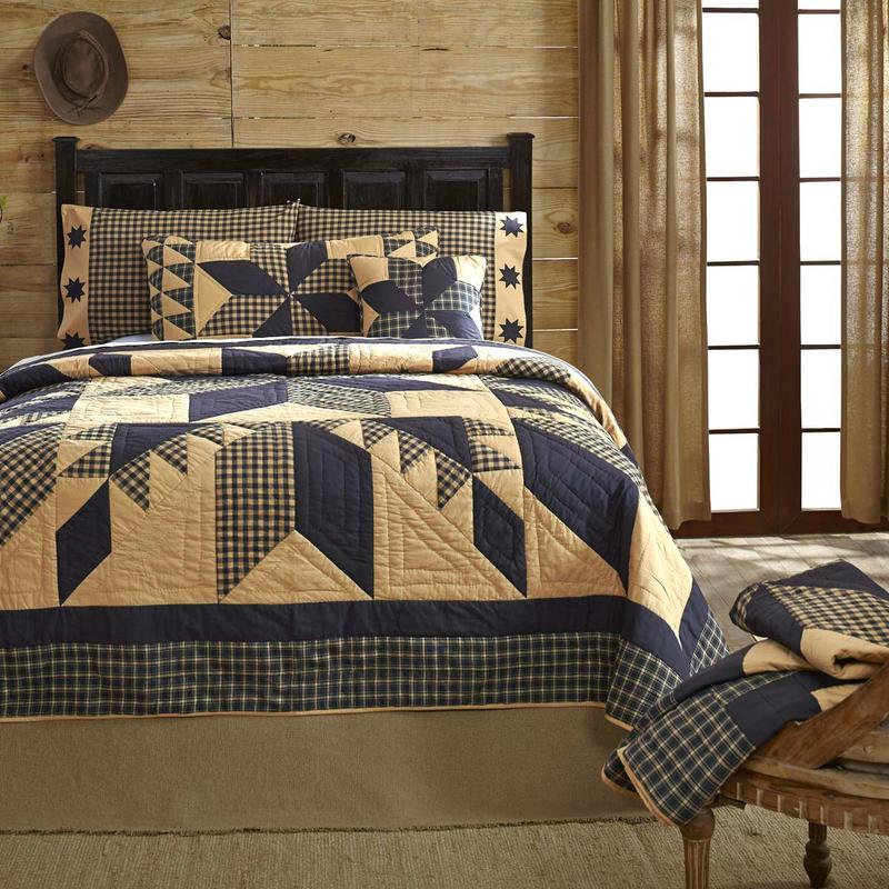 Hyrum Luxury King Quilt - Black/Khaki