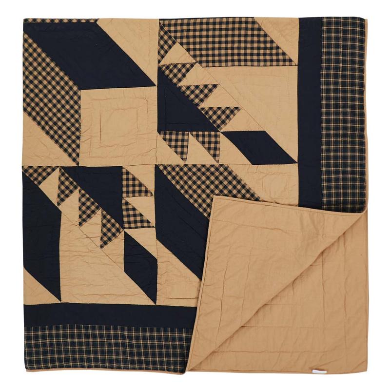 Hyrum Luxury King Quilt - Black/Khaki