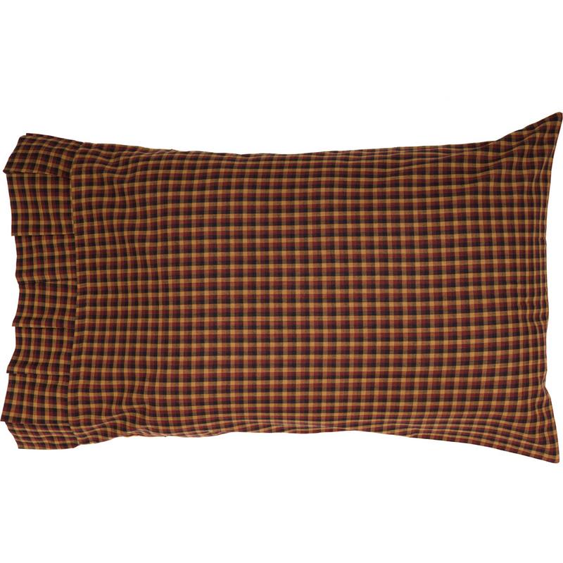Roosevelt Standard Pillow Case - Burgundy/Mustard - Set of 2