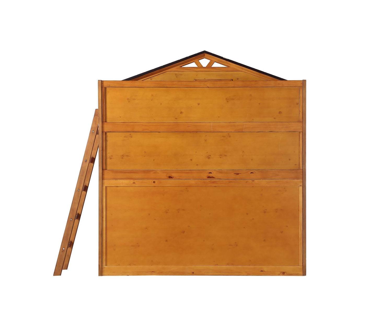 Djalu Twin Tree House Loft Bed with Bookcase - Rustic Oak