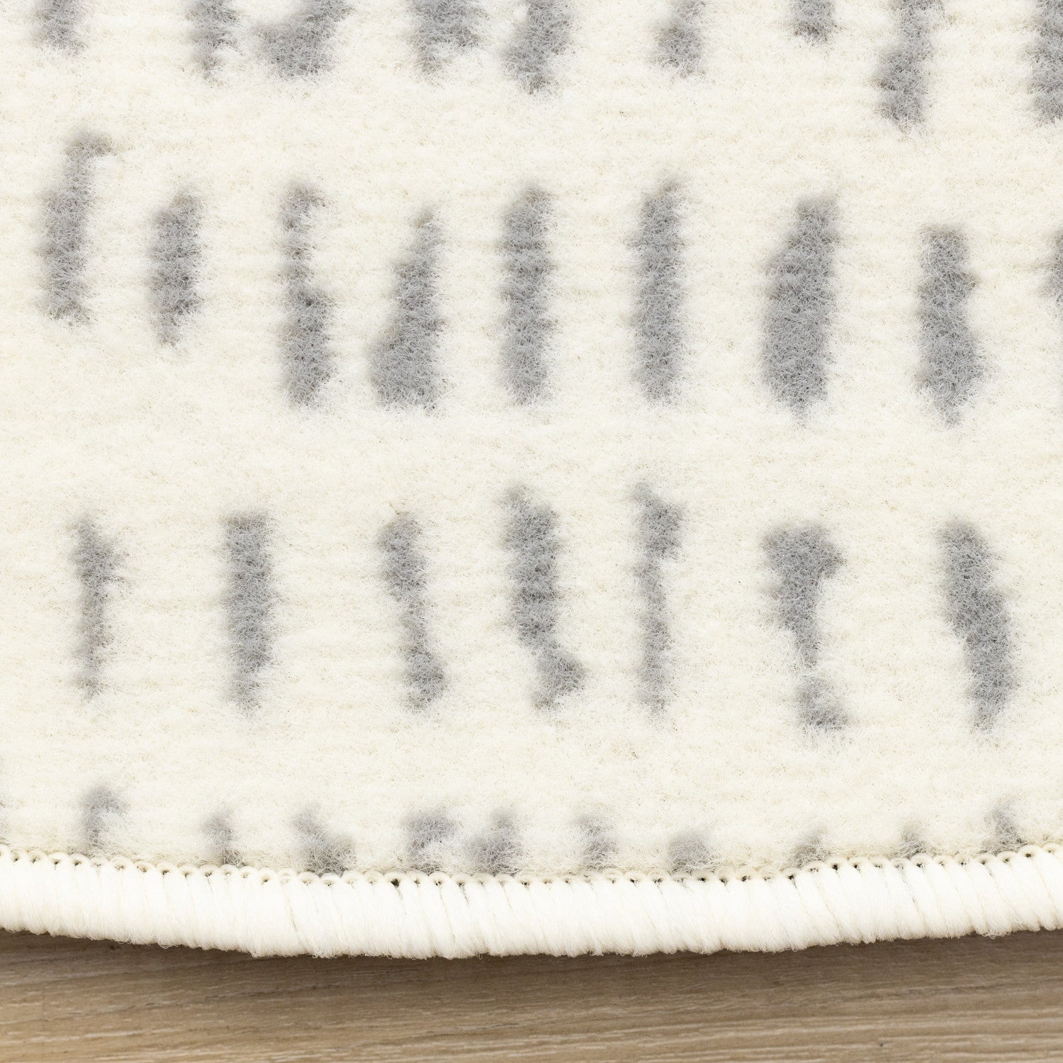 Kids Teddy Bear Area Rug - Cream Grey - 5' X 5' Round