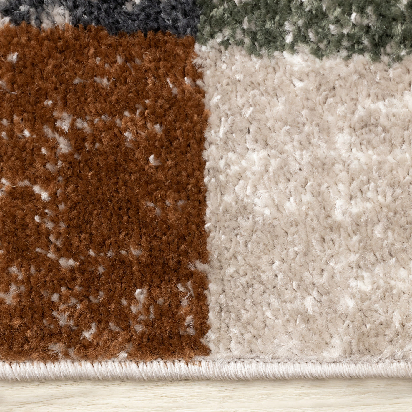 Maui Modern Geometric Area Rug - Grey Green Yellow - 5' X 8'