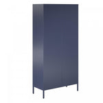 Channing Tall 2 Door Storage Cabinet with Mesh Metal - Navy