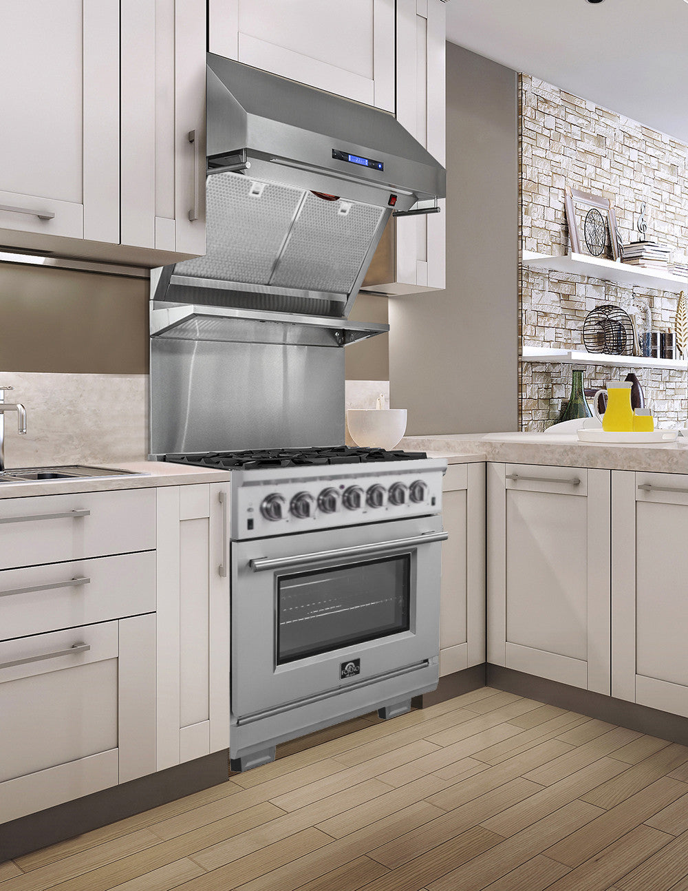 Forno Capriasca 30" Stainless Steel Dual Fuel Range With True Convection (4.32 Cu. Ft.) - FFSGS6187-30