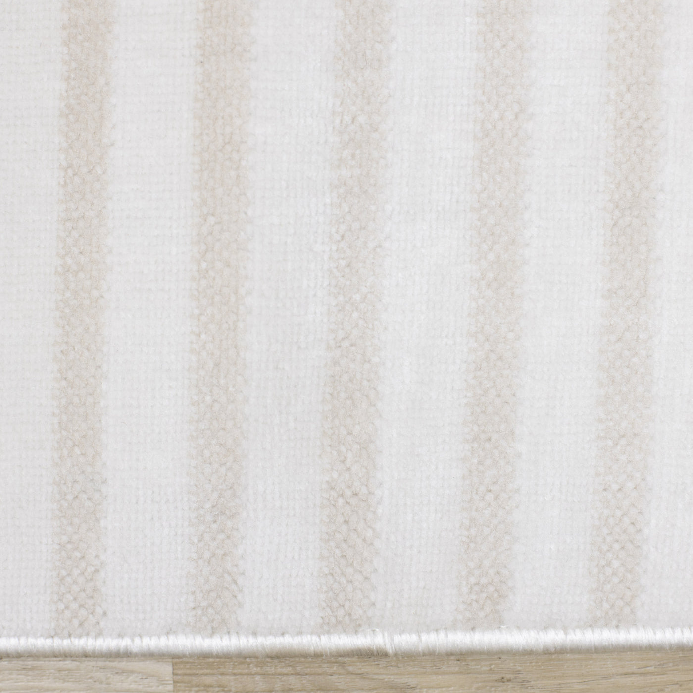 Machine Washable Modern Stripes Area Rug - Cream Beige - 8' X 11'