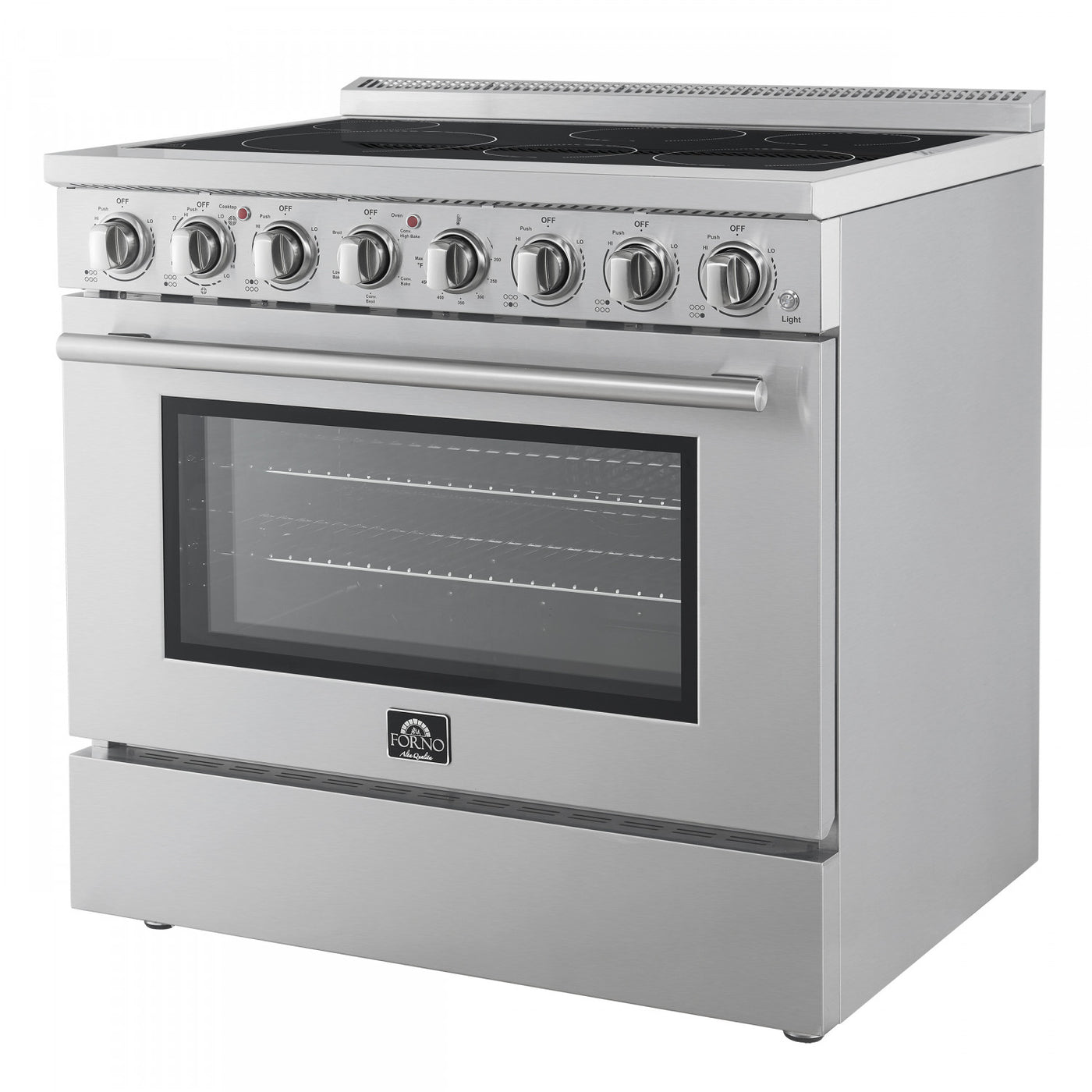 Forno Paolo 36" Stainless Steel Freestanding Electric Range With True Convection (5.44 Cu. Ft.) - FFSEL6011-36