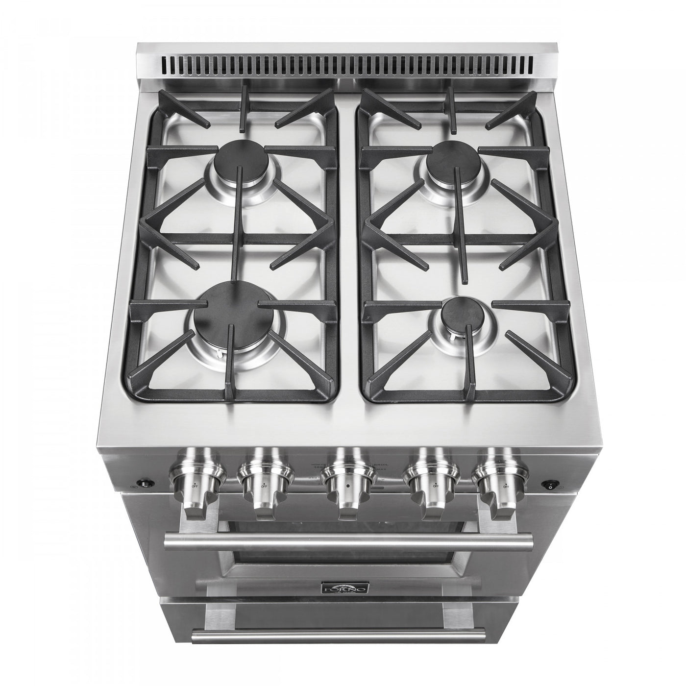 Forno Breno 24" Stainless Steel Freestanding Gas Range with Air Fry (2.3 Cu. Ft.) - FFSGS6290-24