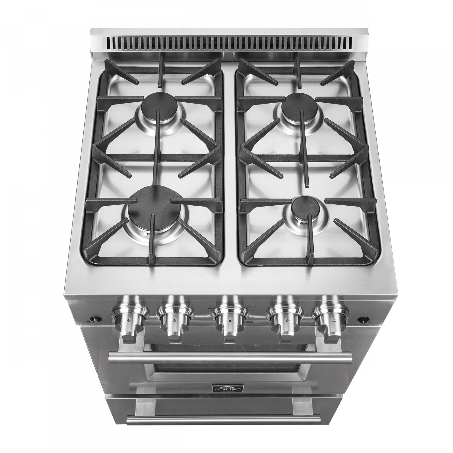 Forno Breno 24" Stainless Steel Freestanding Gas Range with Air Fry (2.3 Cu. Ft.) - FFSGS6290-24