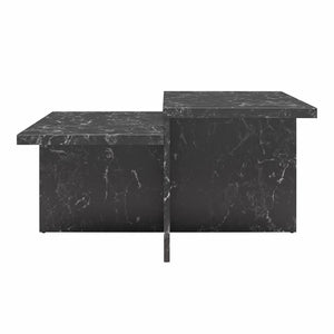 Brielle Two-Tiered Coffee Table - Faux Black Marble