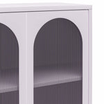 Luna Tall 2-Door Accent Cabinet with Fluted Glass - Lilac