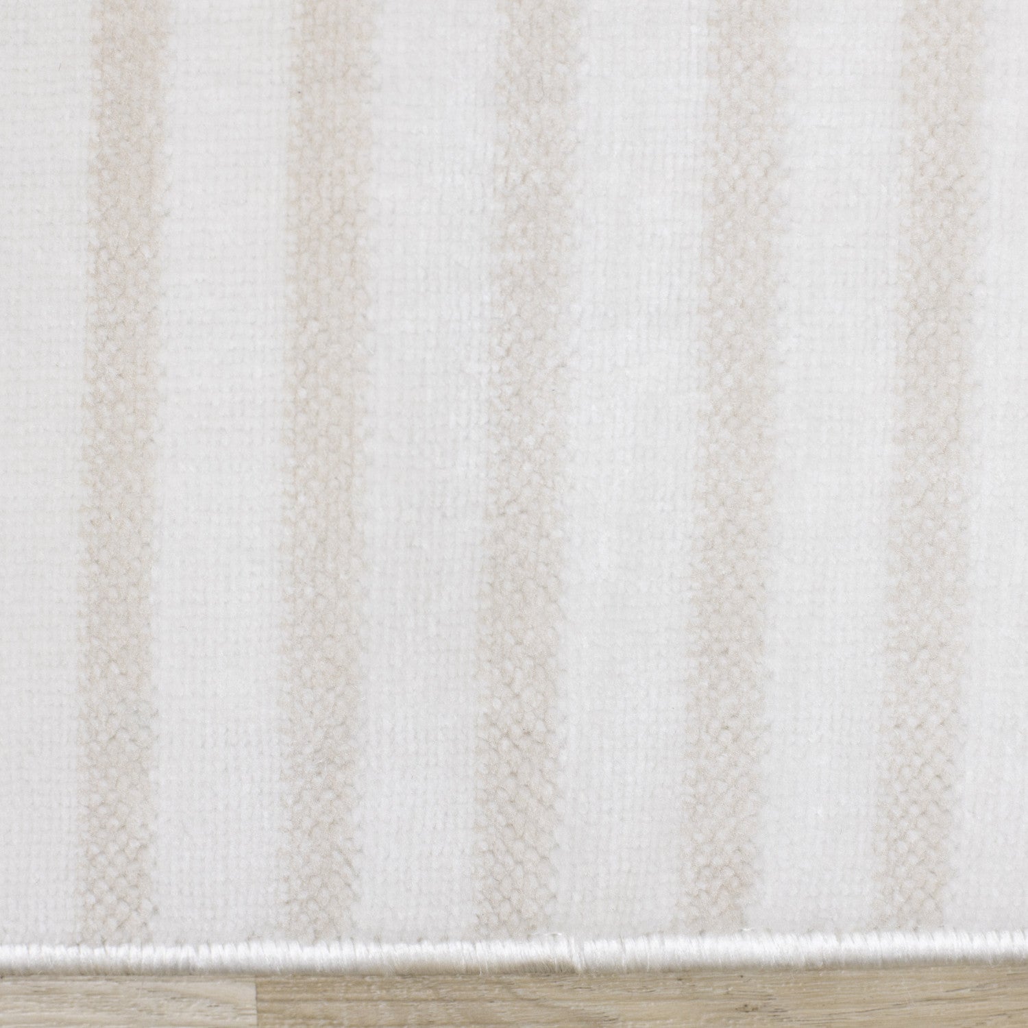 Machine Washable Modern Stripes Area Rug - Cream Beige - 5' X 8'