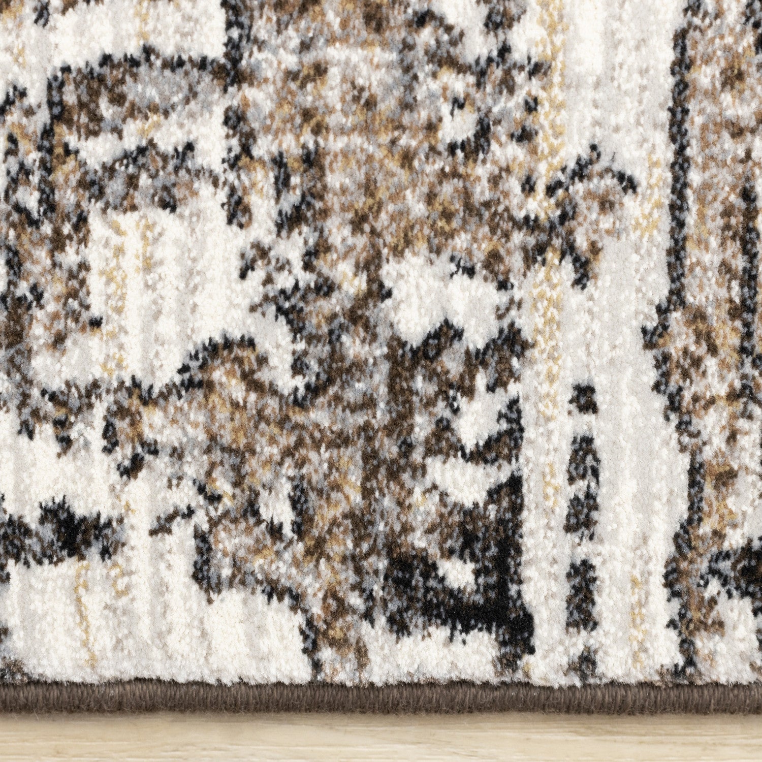 Allure Modern Dark Area Rug - Black Brown - 5' X 8'