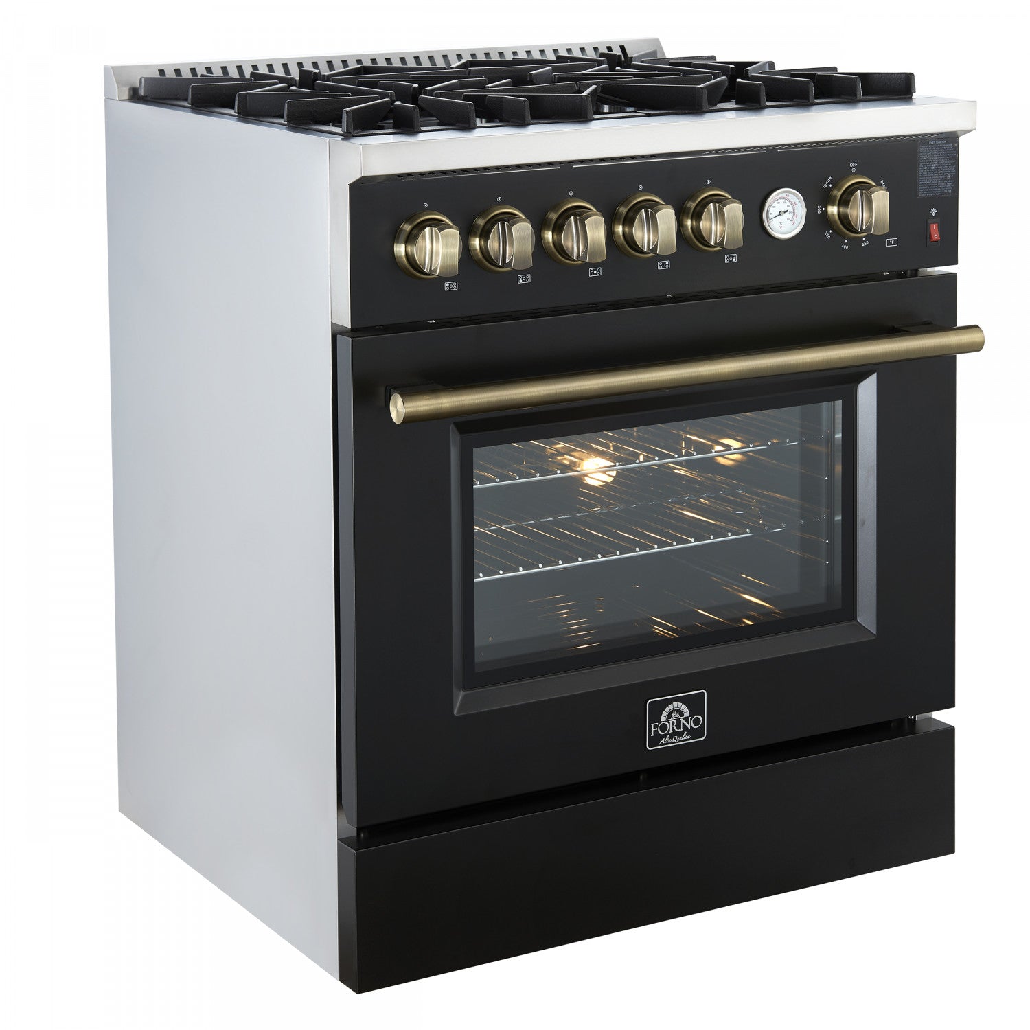 Forno Giovanni 30" Black Freestanding Gas Range (4.32 Cu. Ft.) - FFSGS6274-30BLK