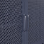 Channing Wide 2 Door Storage Cabinet with Mesh Metal - Navy