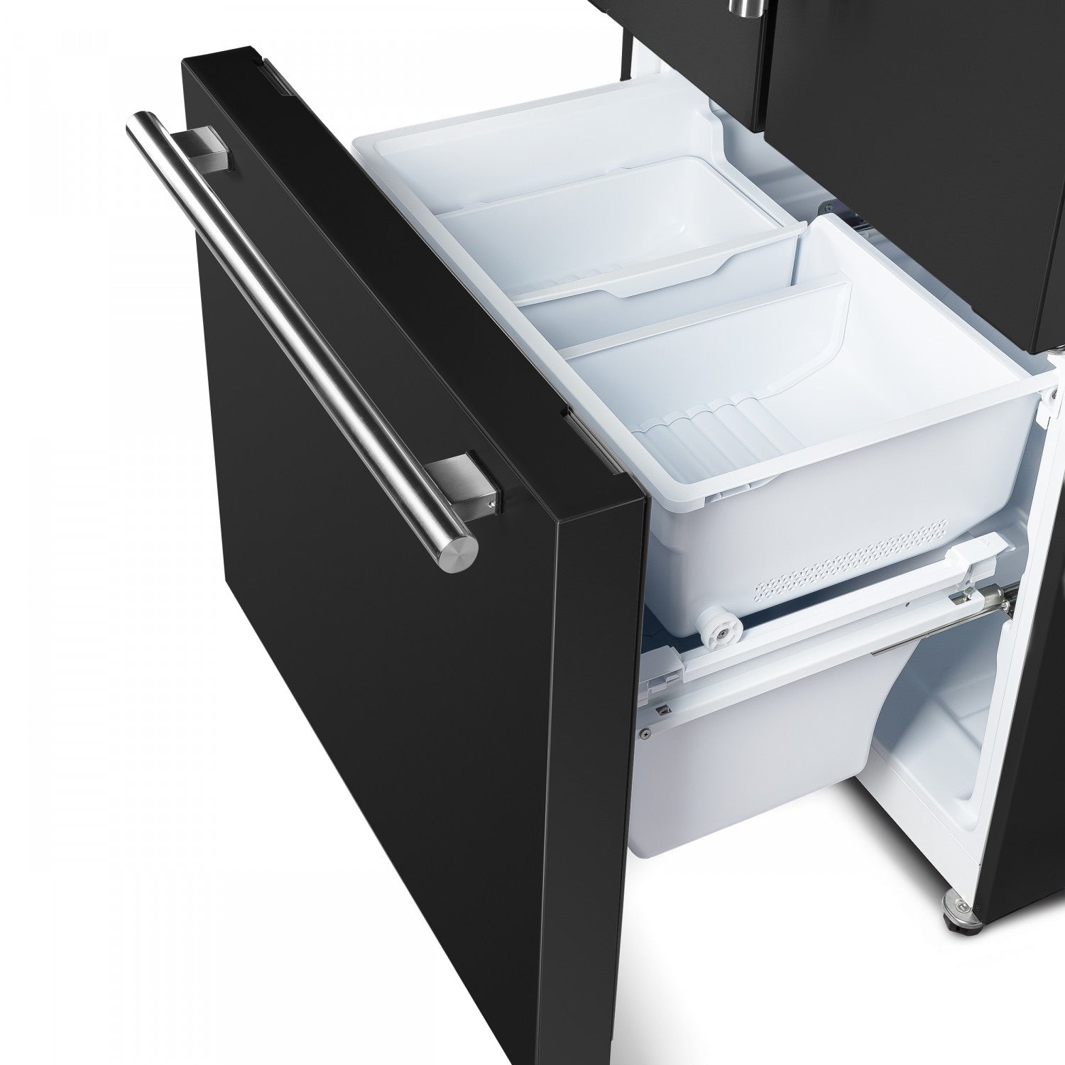 Forno Gallipoli 31" 17.5 Cu.Ft. Black French Door Refrigerator with Ice Maker - FFFFD1974-31BLK