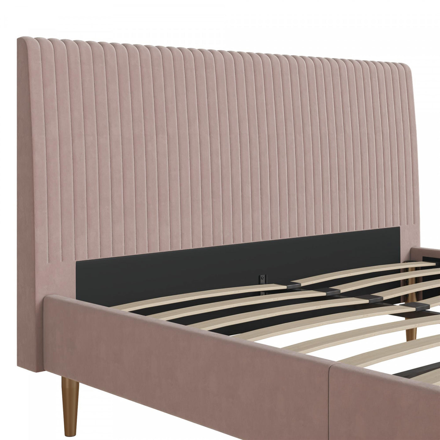 Daphne Upholstered Queen Bed - Blush Velvet