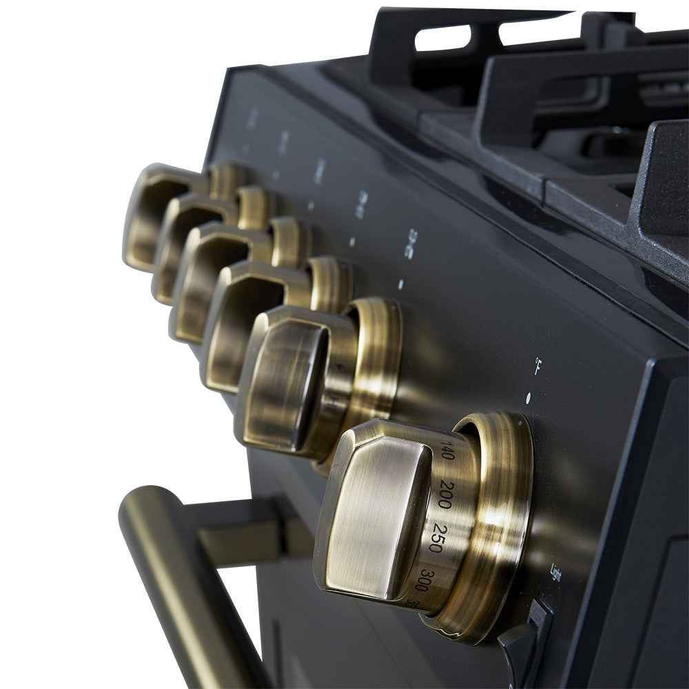 Forno Leonardo 30" Black Freestanding Gas Range (5.0 Cu. Ft.) - FFSGS1116-30BLK