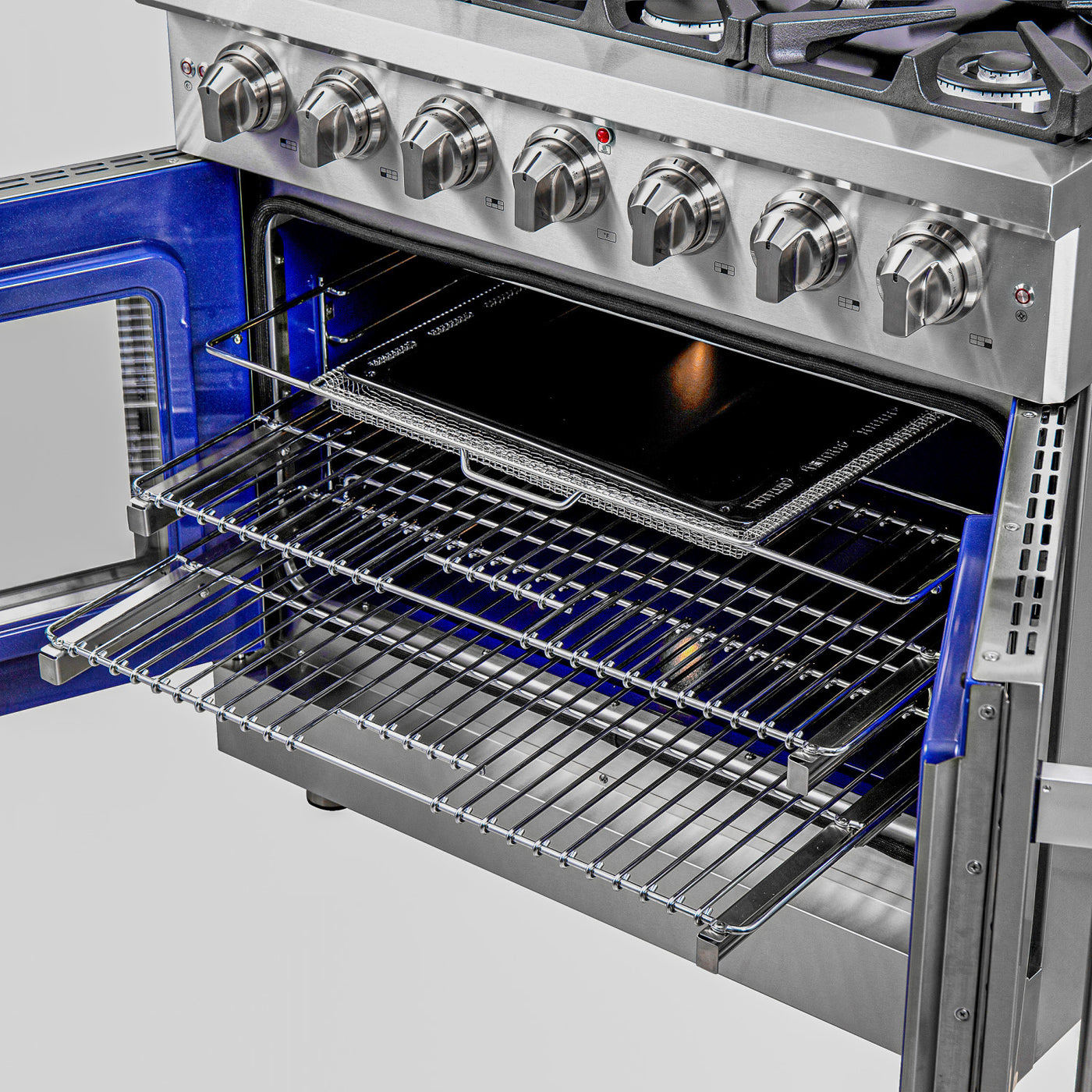 Forno Massimo 36" Stainless Steel French Door Freestanding Gas Range (5.36 Cu. Ft.) - FFSGS6439-36