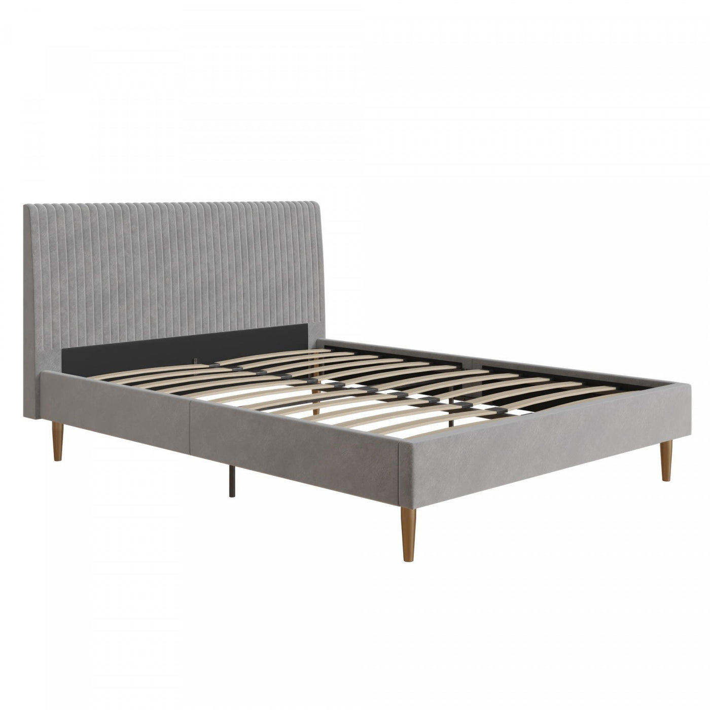 Daphne Upholstered Queen Bed - Light Gray Velvet