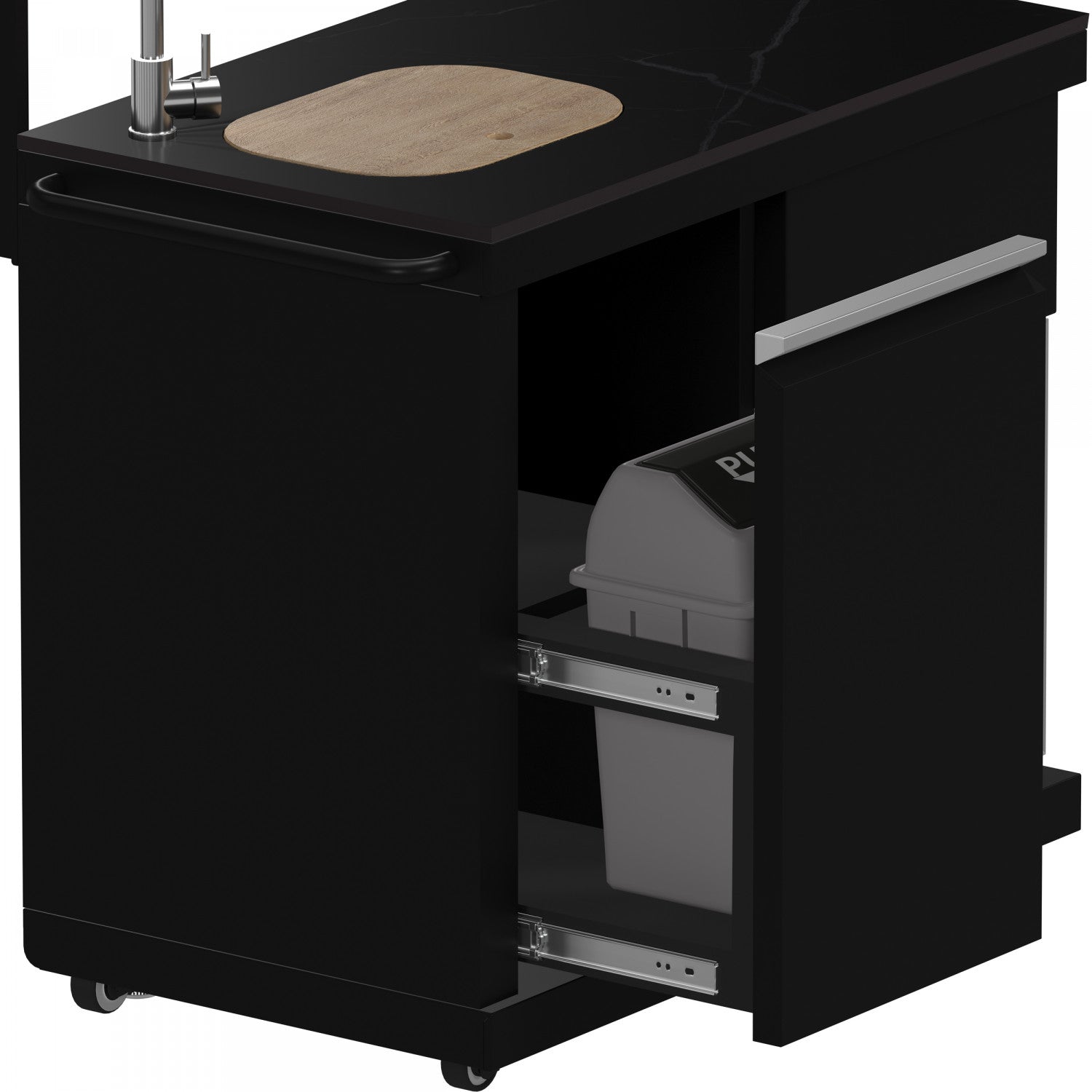 Forno All'Aperto Black Countertop Outdoor Kitchen with 86,600 BTU BBQ, 24" Plancha and 18" Pizza Oven - FODKT2568BLK