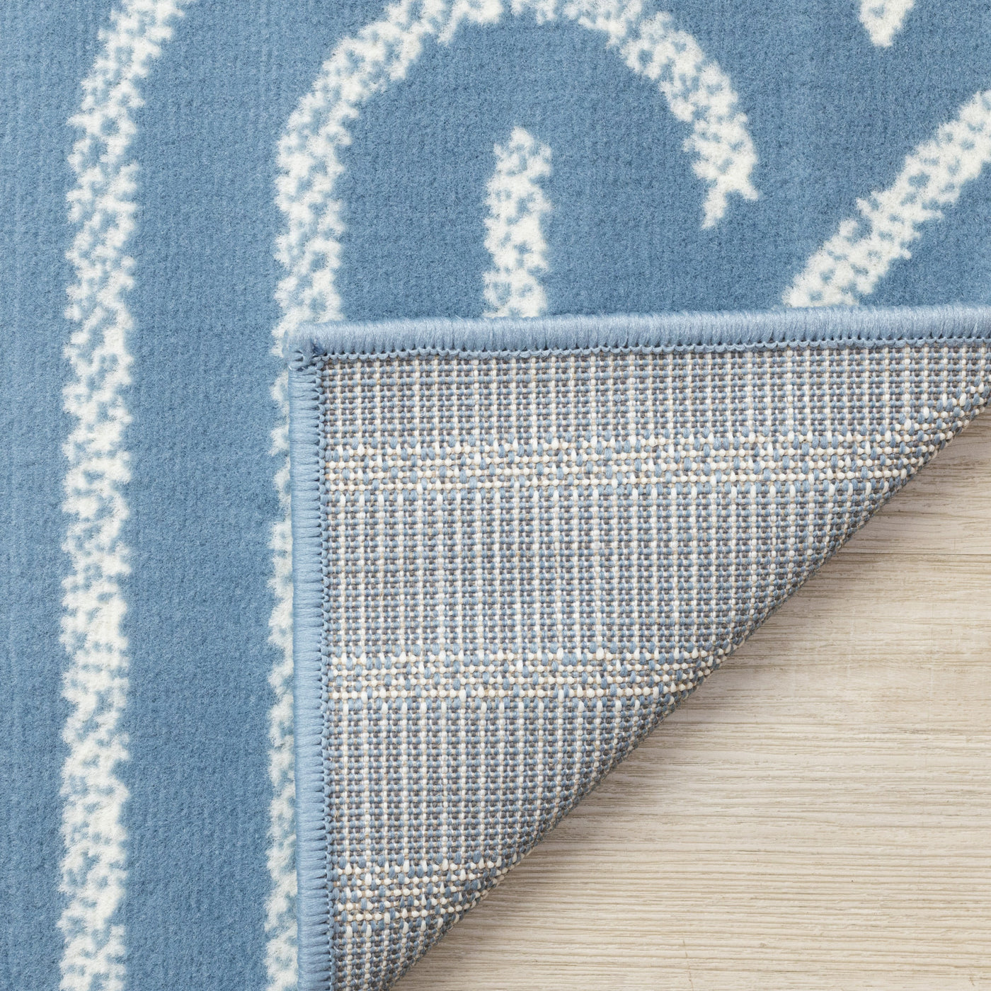 Functional Modern Links Area Rug - 5' X 8' - Blue/Cream