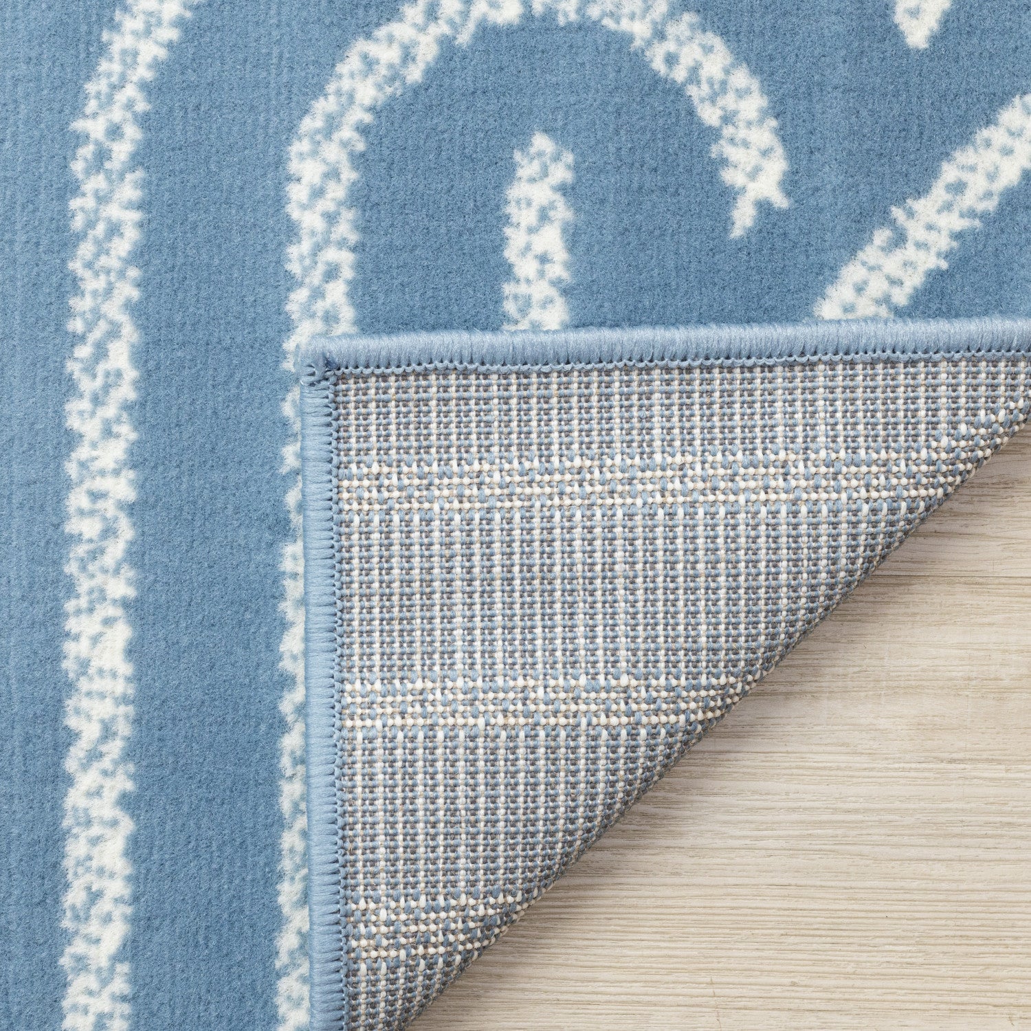 Functional Modern Links Area Rug - 5' X 8' - Blue/Cream