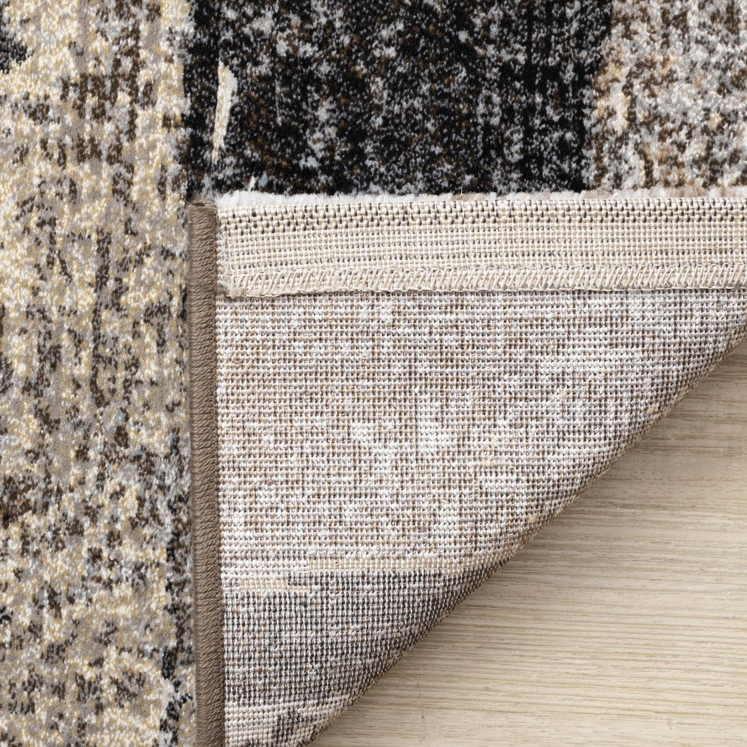 Allure Modern Dark Area Rug - Black Brown - 5' X 8'