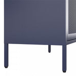 Channing Tall 2 Door Storage Cabinet with Mesh Metal - Navy
