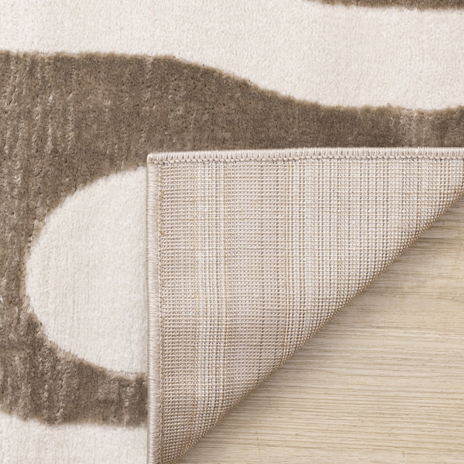 Logan Modern Area Rug - Brown Cream - 5' X 8'