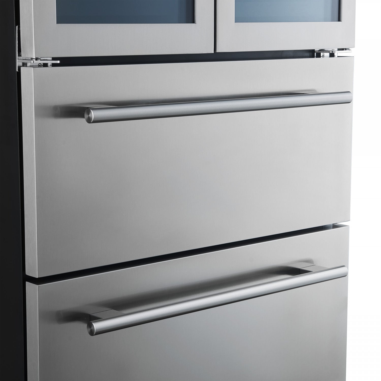 Forno Campania 32" 17.7 Cu.Ft.Stainless Steel 120 Bottle Dual Wine Cooler with Two Beverage Drawers - FWCDR6635-32S