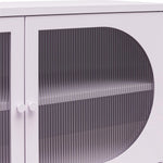 Luna Wide 2-Door Accent Cabinet with Fluted Glass - Lilac
