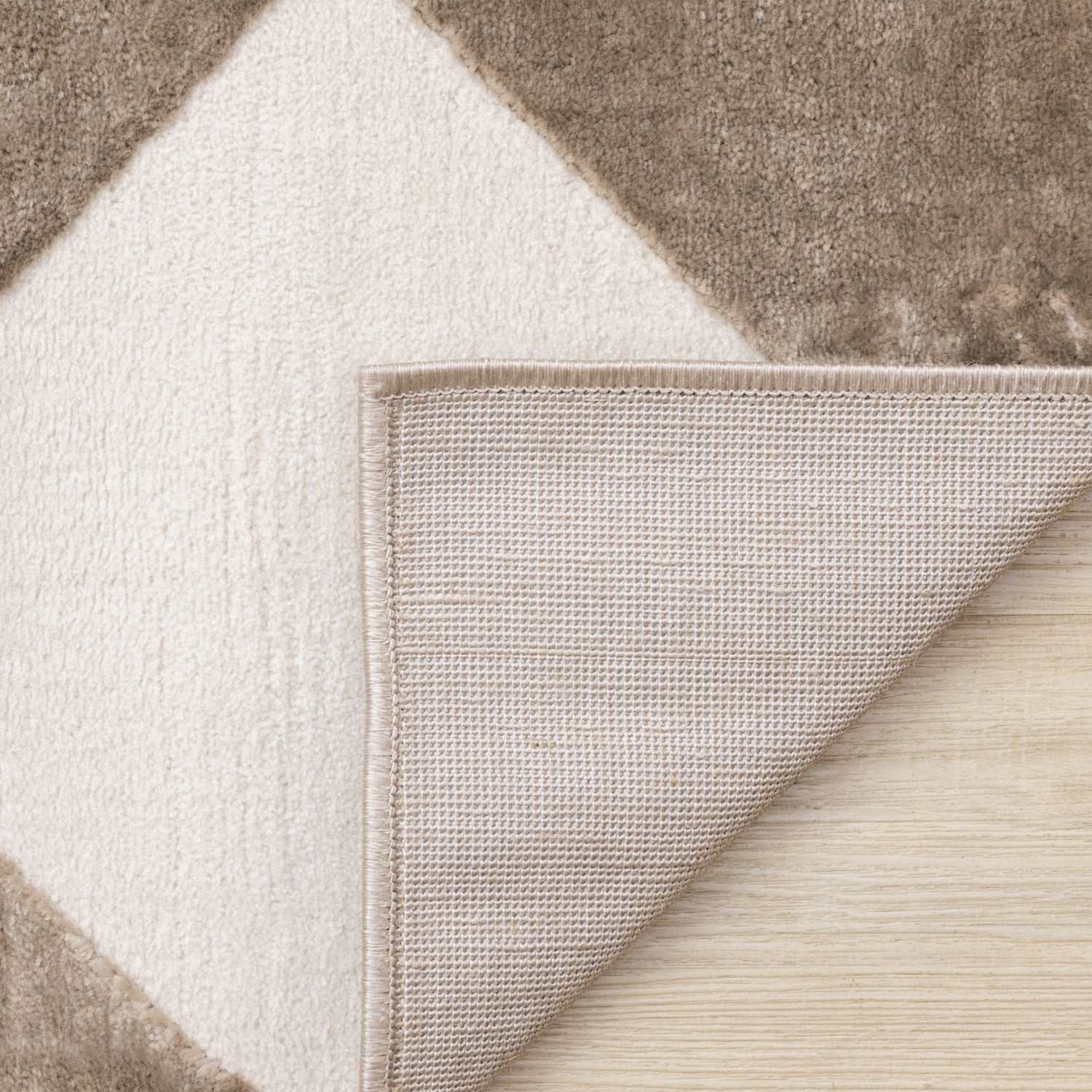 Logan Modern Diamonds Area Rug - Brown Cream - 5' X 8'