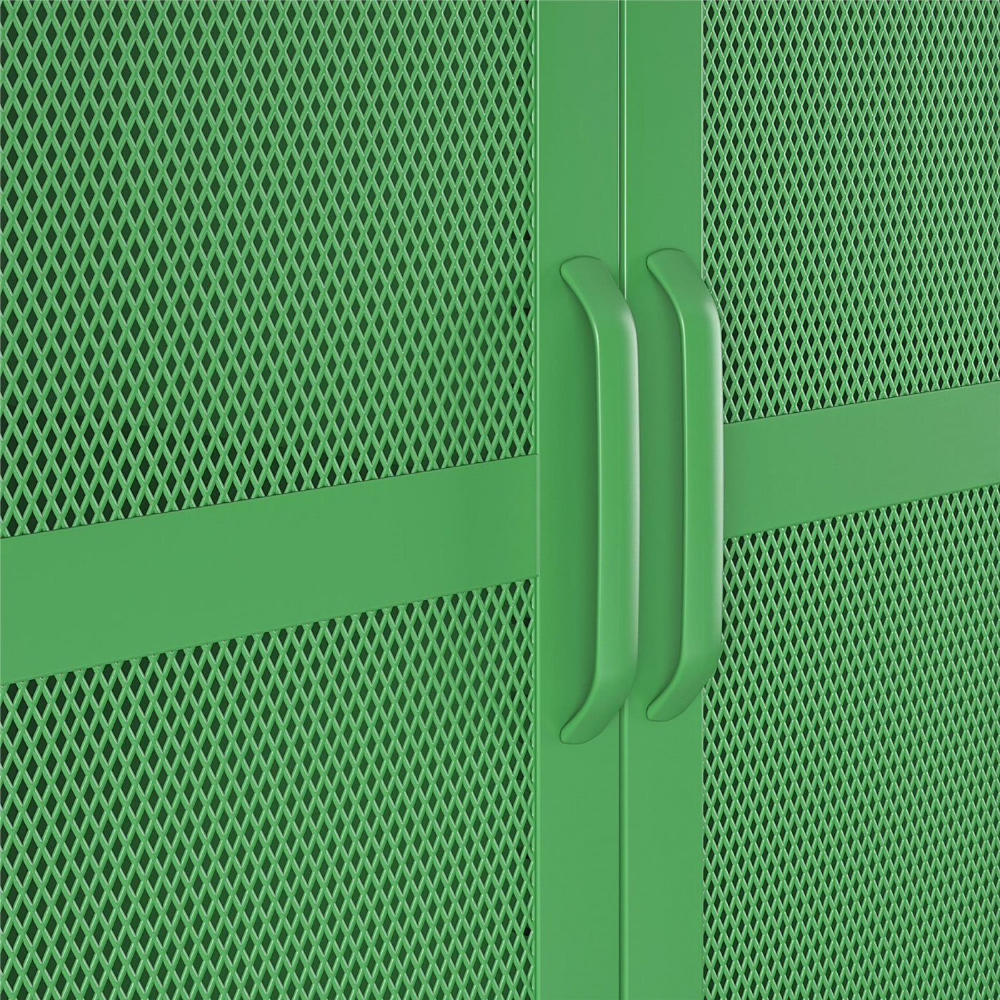 Channing Tall 2 Door Storage Cabinet with Mesh Metal - Kelly Green
