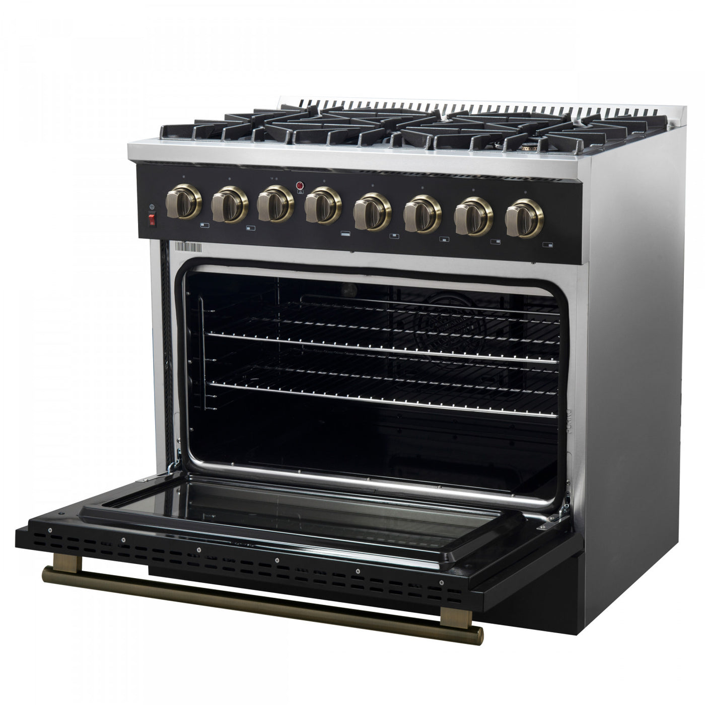 Forno Galiano 36" Black Dual Fuel Range (5.36 Cu. Ft.) - FFSGS6156-36BLK