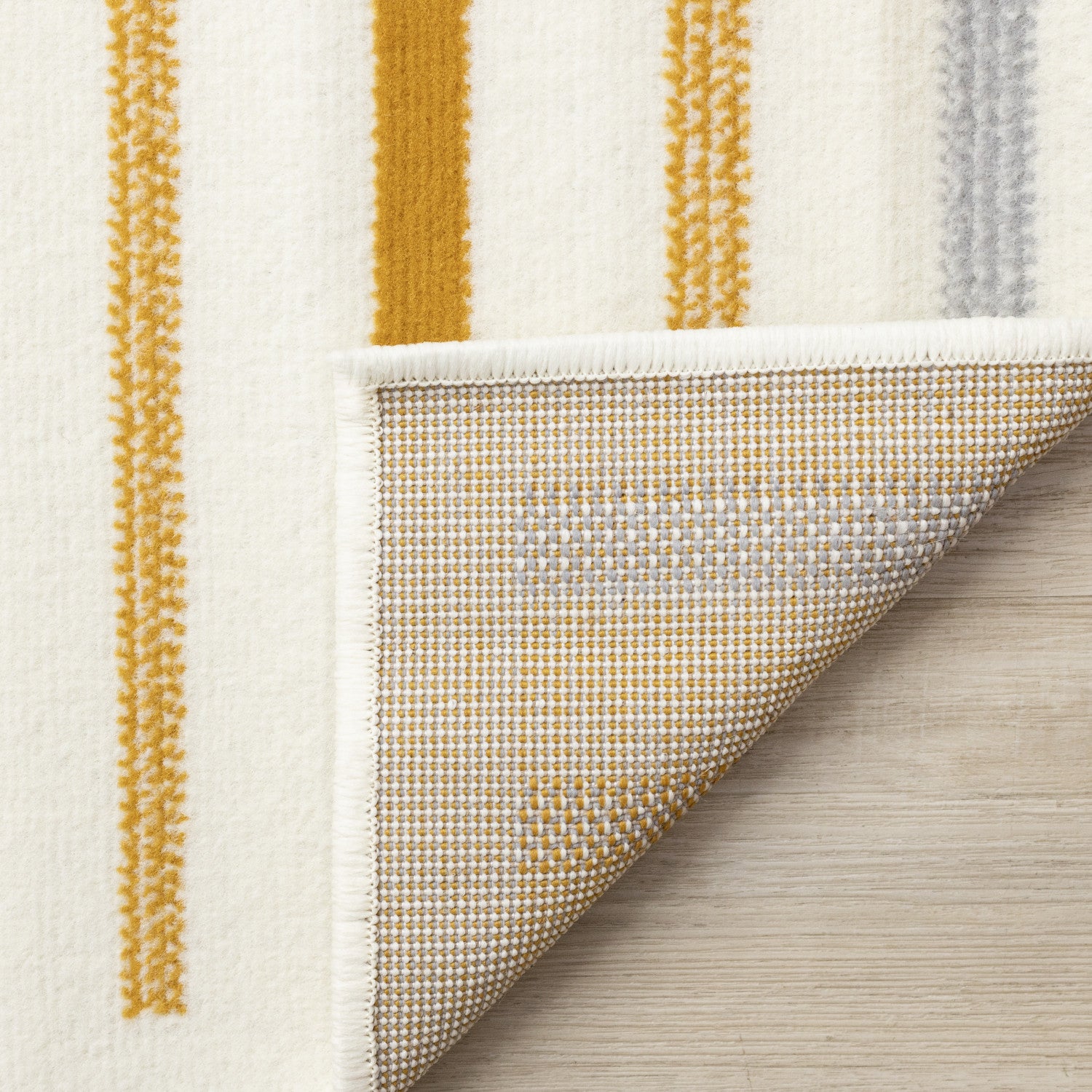 Functional Modern Curves Area Rug - Cream Yellow - 8' X 11'