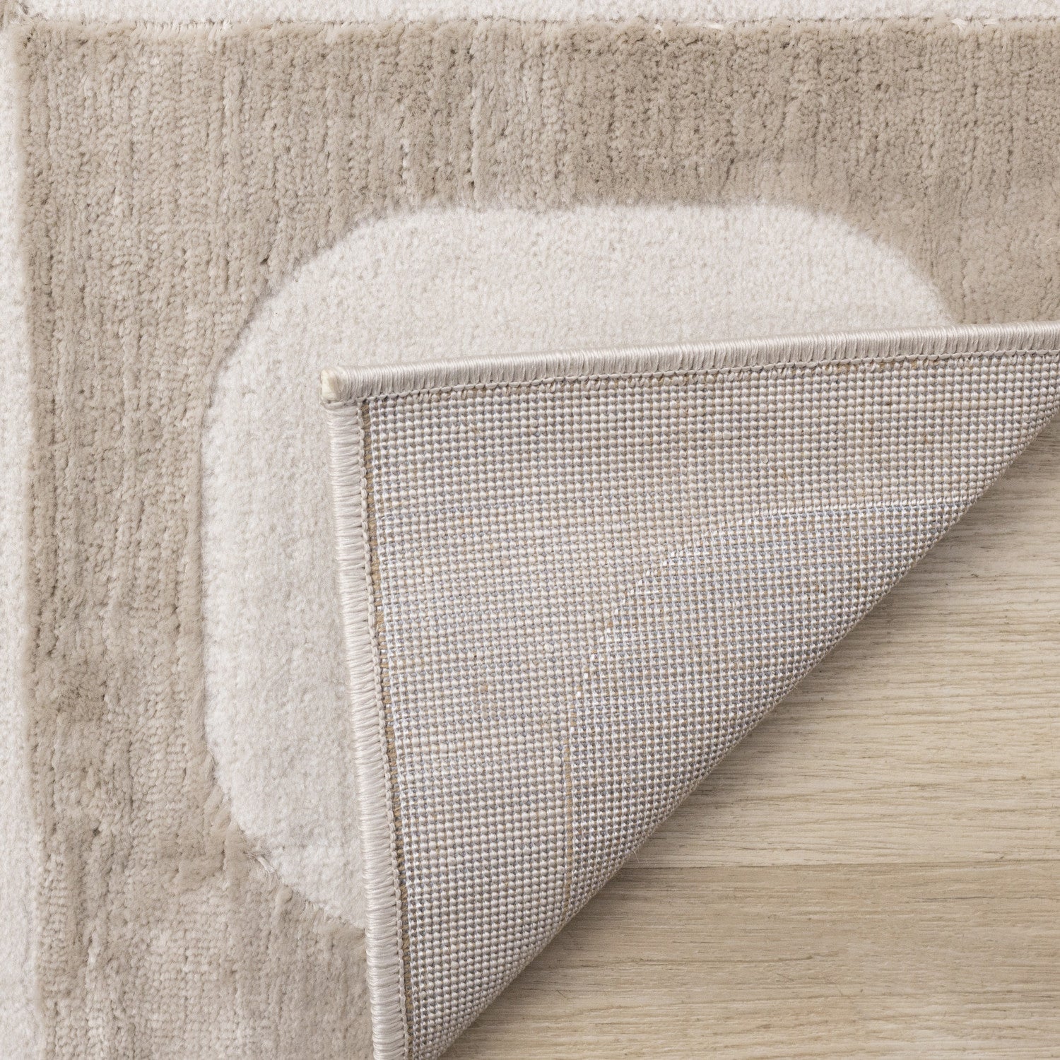 Logan Contemporary Modern Area Rug - Beige Cream - 5' X 8'