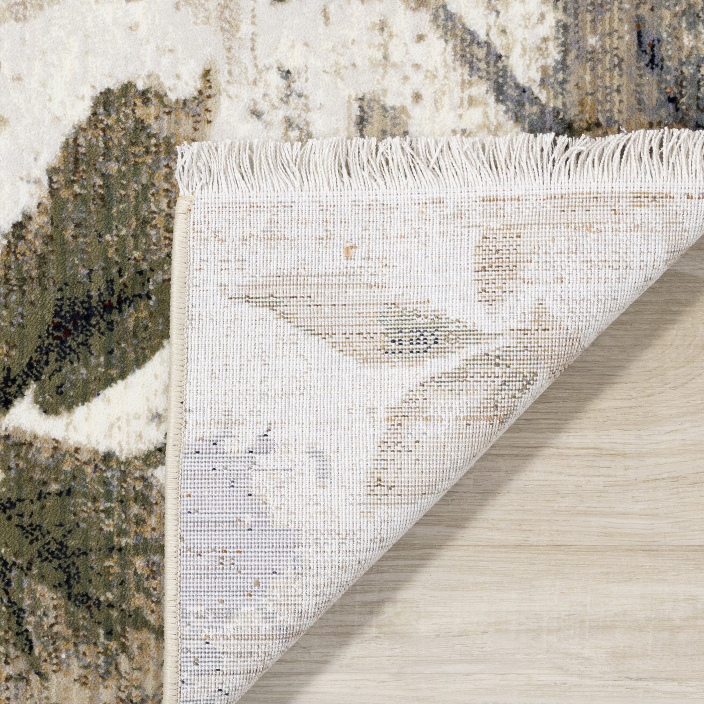 Sterling Contemporary Floral Area Rug - Cream Green Rust - 5' X 8'