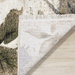 Sterling Contemporary Floral Area Rug - Cream Green Rust - 5' X 8'