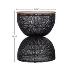Bayan Wave Side Table - Black