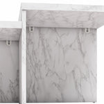 Brielle Two-Tiered Coffee Table - Faux White Marble