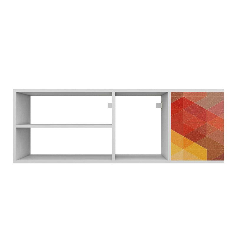 Kenfig Floating Entertainment Centre - White/Stamp/Yellow