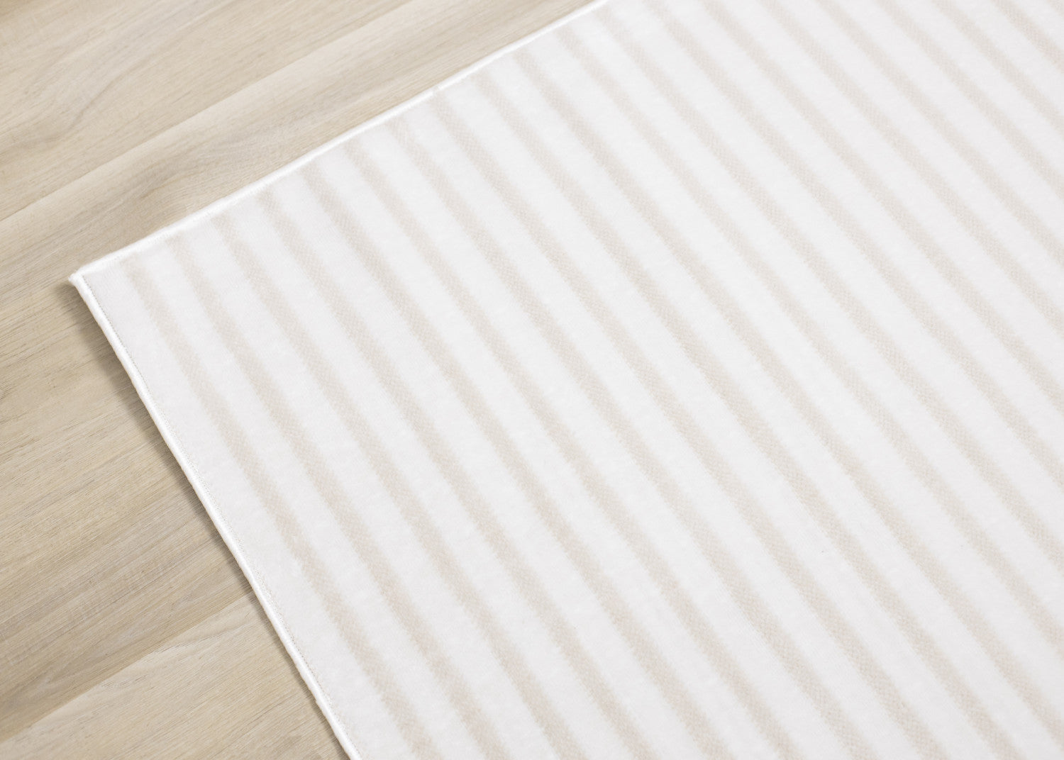 Machine Washable Modern Stripes Area Rug - Cream Beige - 5' X 8'