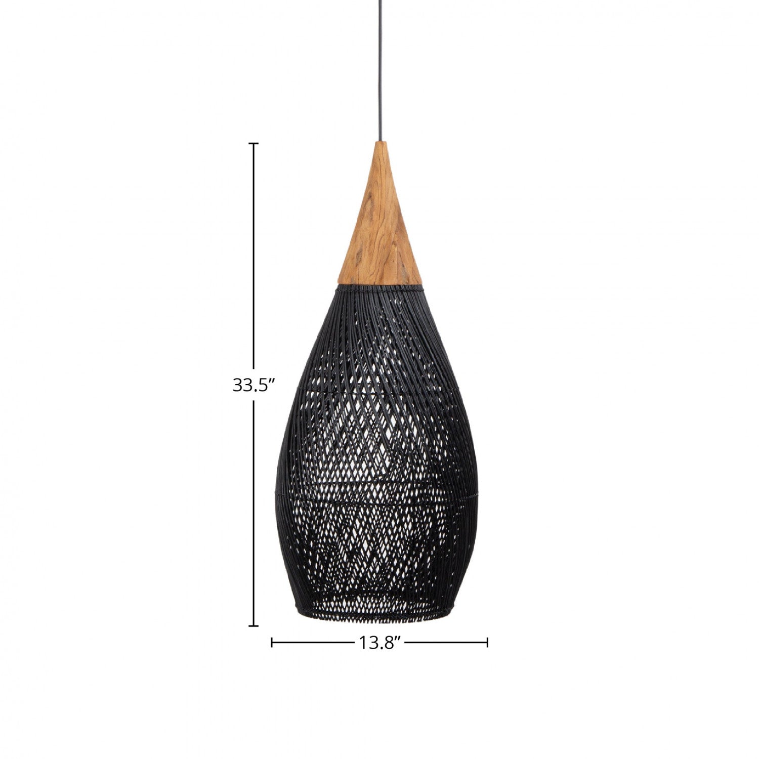 Bayan Horn Pendant Large - Black