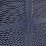 Channing Tall 2 Door Storage Cabinet with Mesh Metal - Navy
