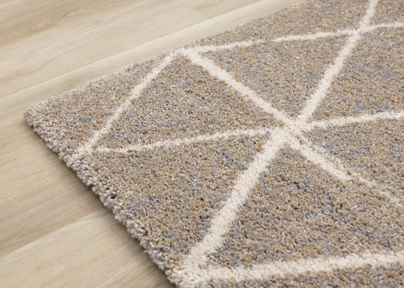 Halle Casual Contemporary Trellis Area Rug - Greige Cream - 8' X 11'