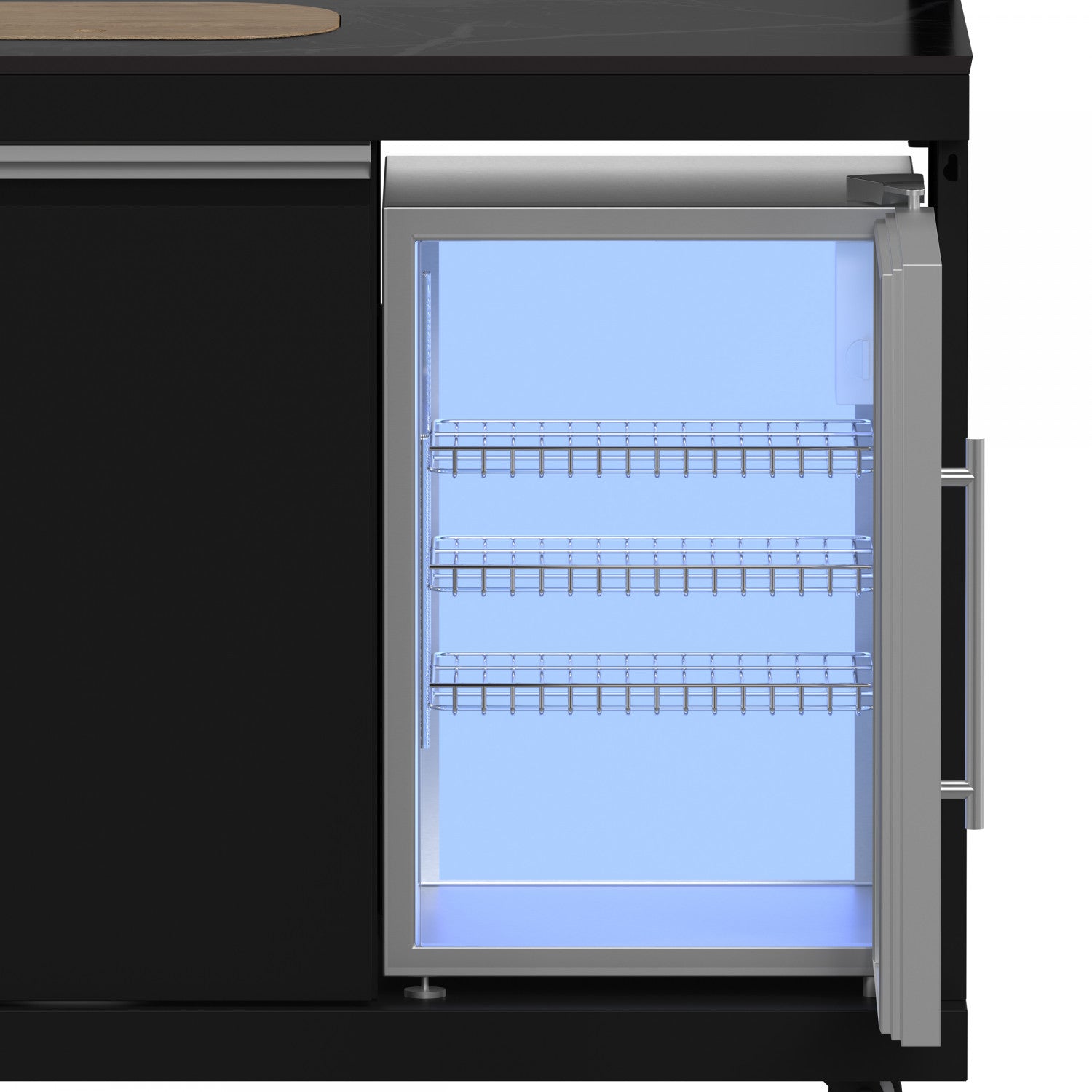 Forno All'Aperto Black Countertop Outdoor Kitchen with 86,600 BTU BBQ, 24" Plancha and 18" Pizza Oven - FODKT2568BLK