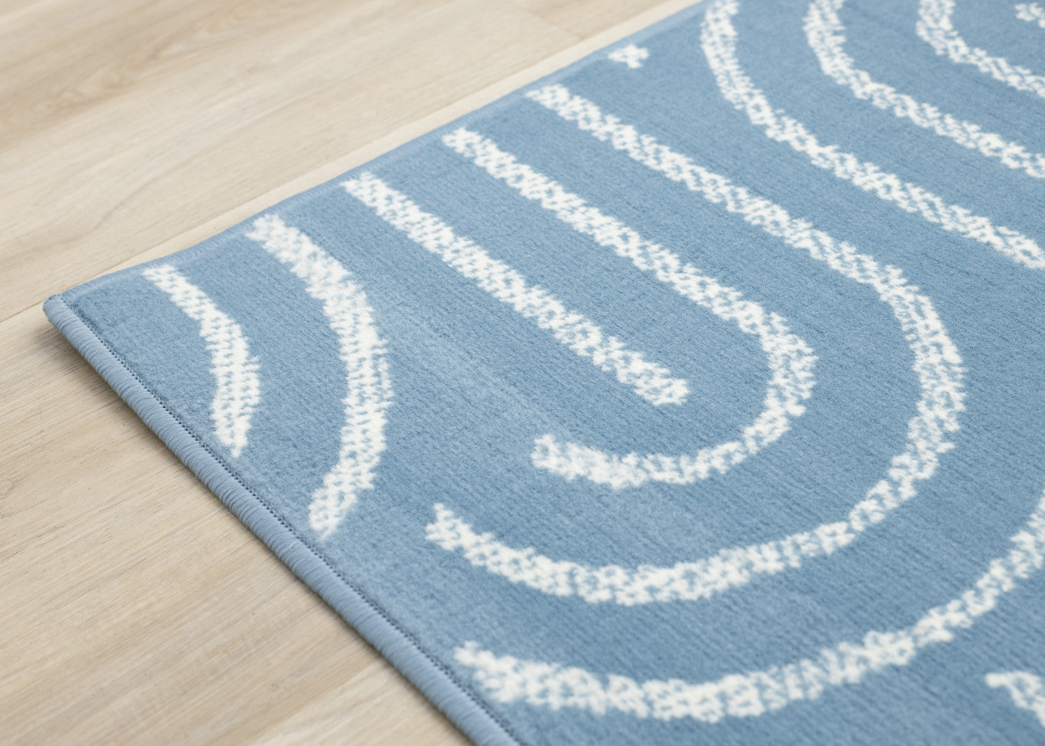 Functional Modern Links Area Rug - 8' X 11' - Blue/Cream