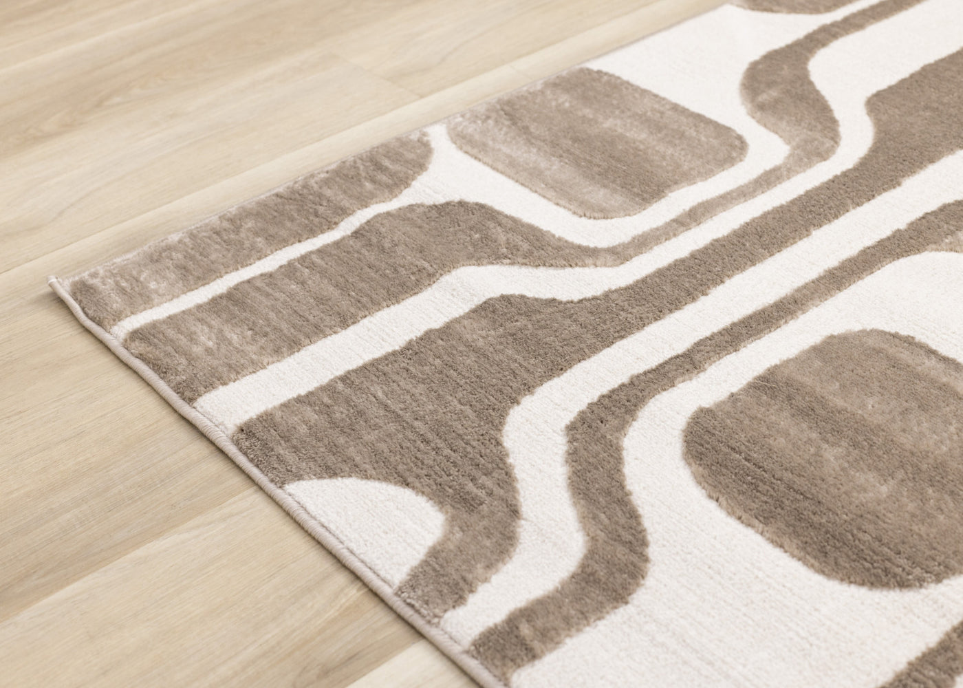 Logan Modern Area Rug - Brown Cream - 8' X 11'