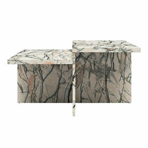 Brielle Two-Tiered Coffee Table - Faux Onyx Marble